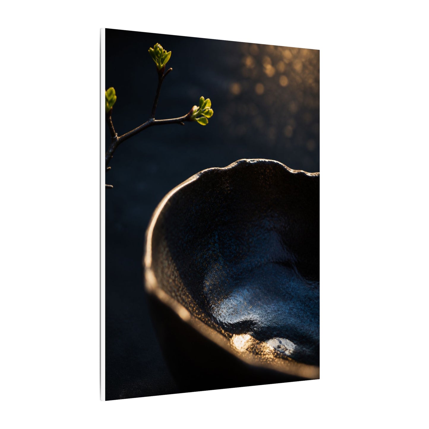 Ma Ceramic Bowl Canvas Art - Dark Japandi Shadow Zen