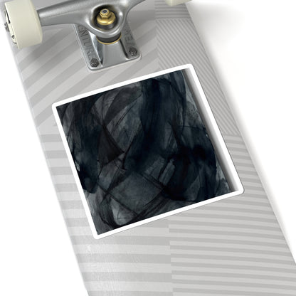 Deep Tones Dark Japandi Charcoal Sticker | Deep Tones Charcoal Ink Art Print