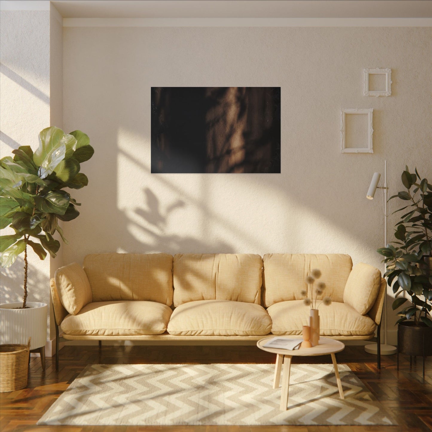 Winter Shadow Play Moody Minimal Canvas Art | Luxurious Decor