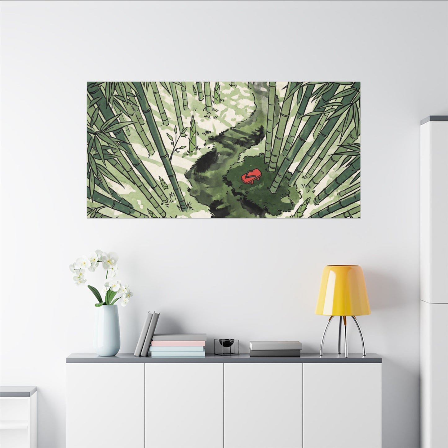 Peaceful Bamboo Grove Canvas Art - Ukiyo E Inspired Zen