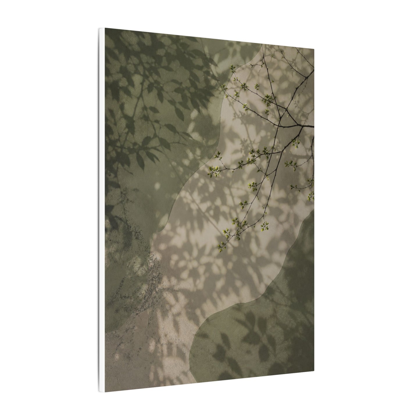 Neutral Shadow Play Canvas Art - Japanese Pattern Japandi