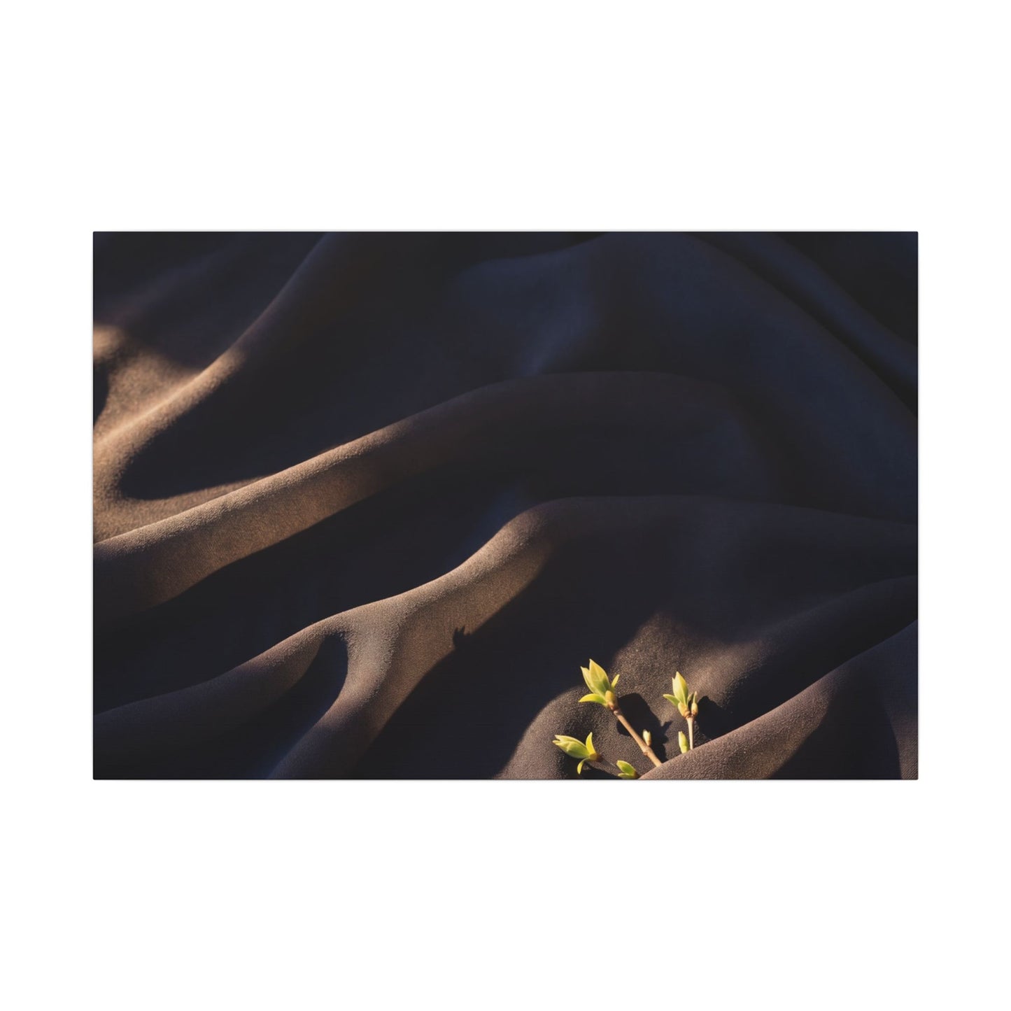 Silk Drape Shadow Zen Canvas Art | Luxurious Dark Japandi Art Art Print