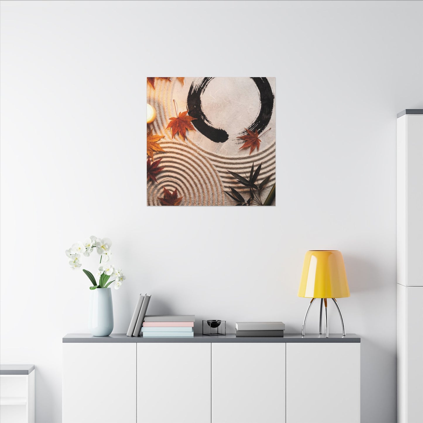 Tranquil Rock Garden Canvas Art - Enso Zen