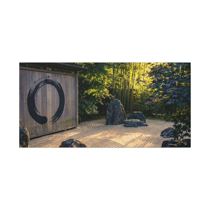 Rock Garden Enso Canvas Art | Tranquil Zen Art