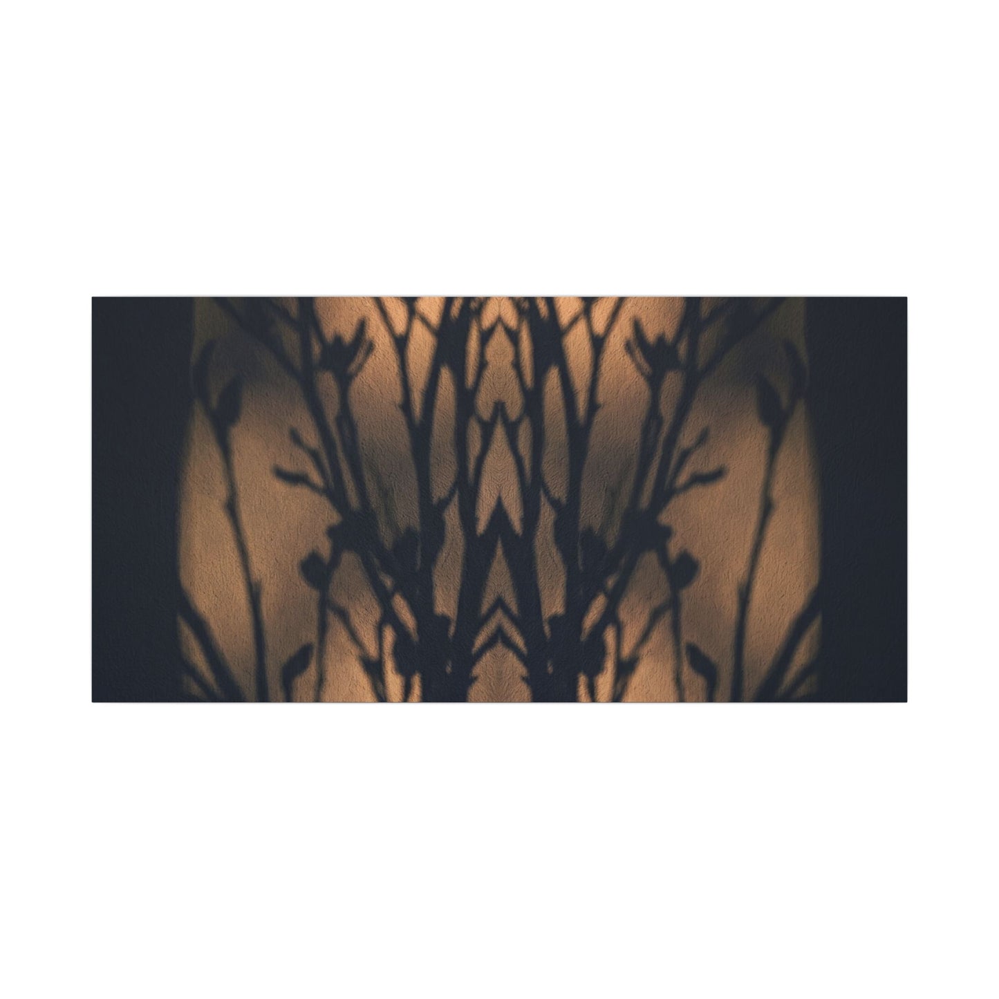 Dark Japandi Shadow Play in Golden Hour | Shadow Zen Canvas Art