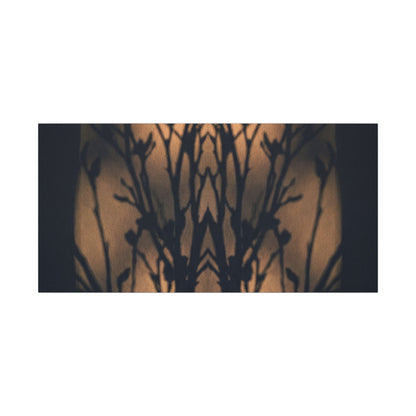 Dark Japandi Shadow Play in Golden Hour | Shadow Zen Canvas Art