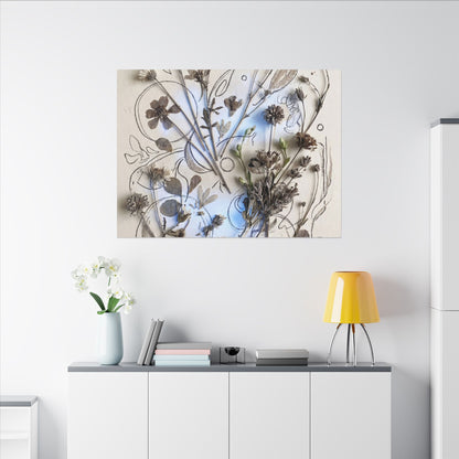 Dried Flowers Minimal Line Canvas Art | Elegant Japandi Art