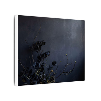 Dried Flowers Spring Canvas Art | Dark Japandi Moody Design