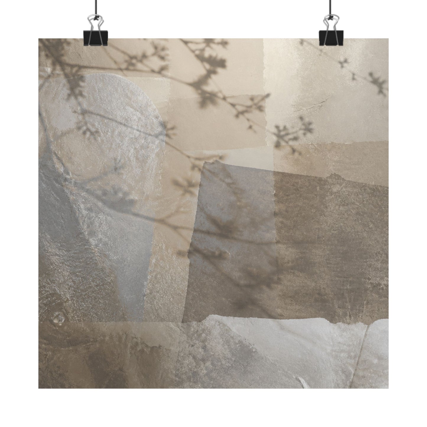 Shadow Play Winter Wall Art Print | Japandi Elegant Design