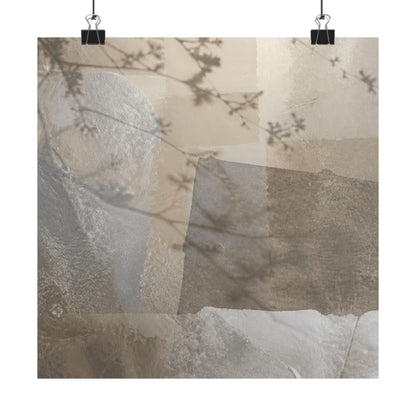 Shadow Play Winter Wall Art Print | Japandi Elegant Design