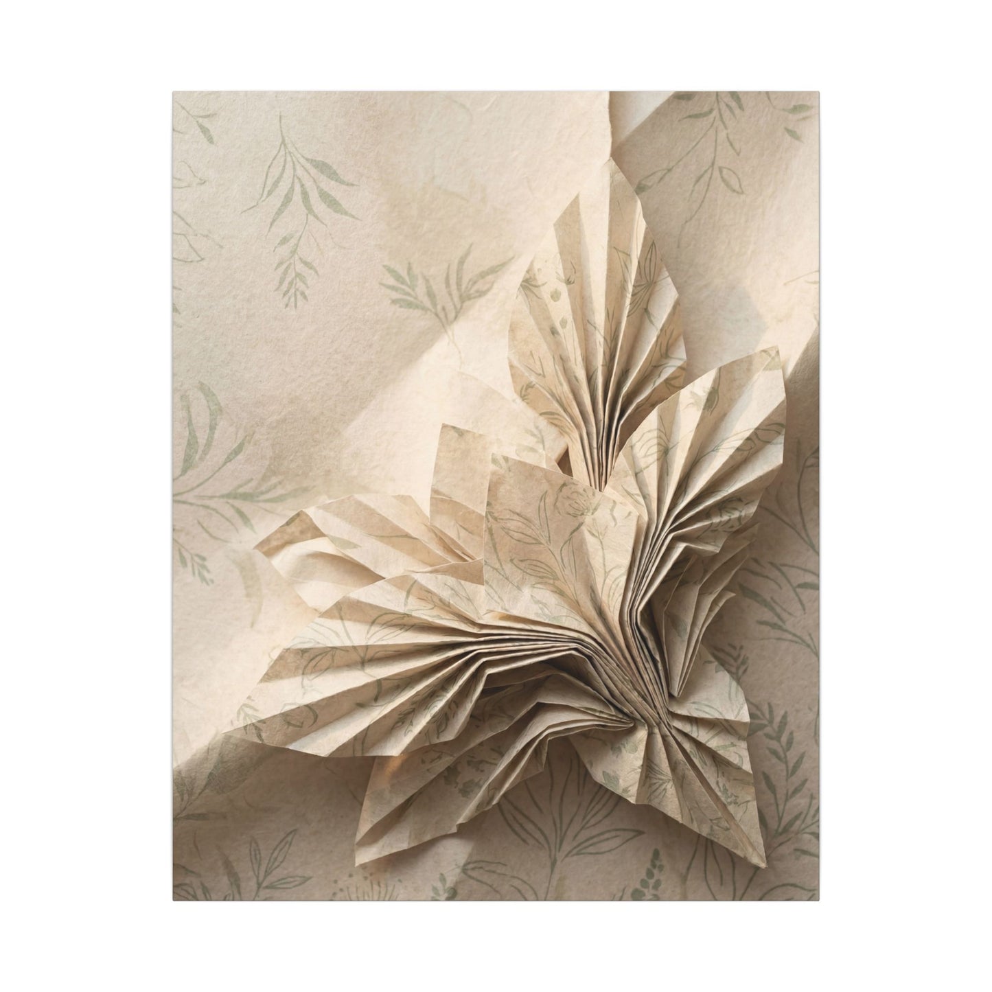 Paper Fold Summer Canvas Art | Japandi Neutral Design