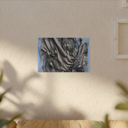 Japandi Silk Drape in Moonlight | Texture Canvas Art