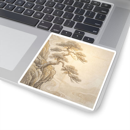 Pine Tree Winter Sticker | Japandi Warm Design