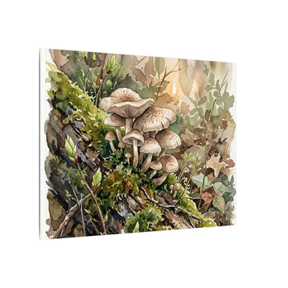 Wild Mushrooms Canvas Art | Spring Japandi Watercolor Art