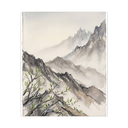 Spring Mountain Mist Texture Canvas Art | Warm Decor