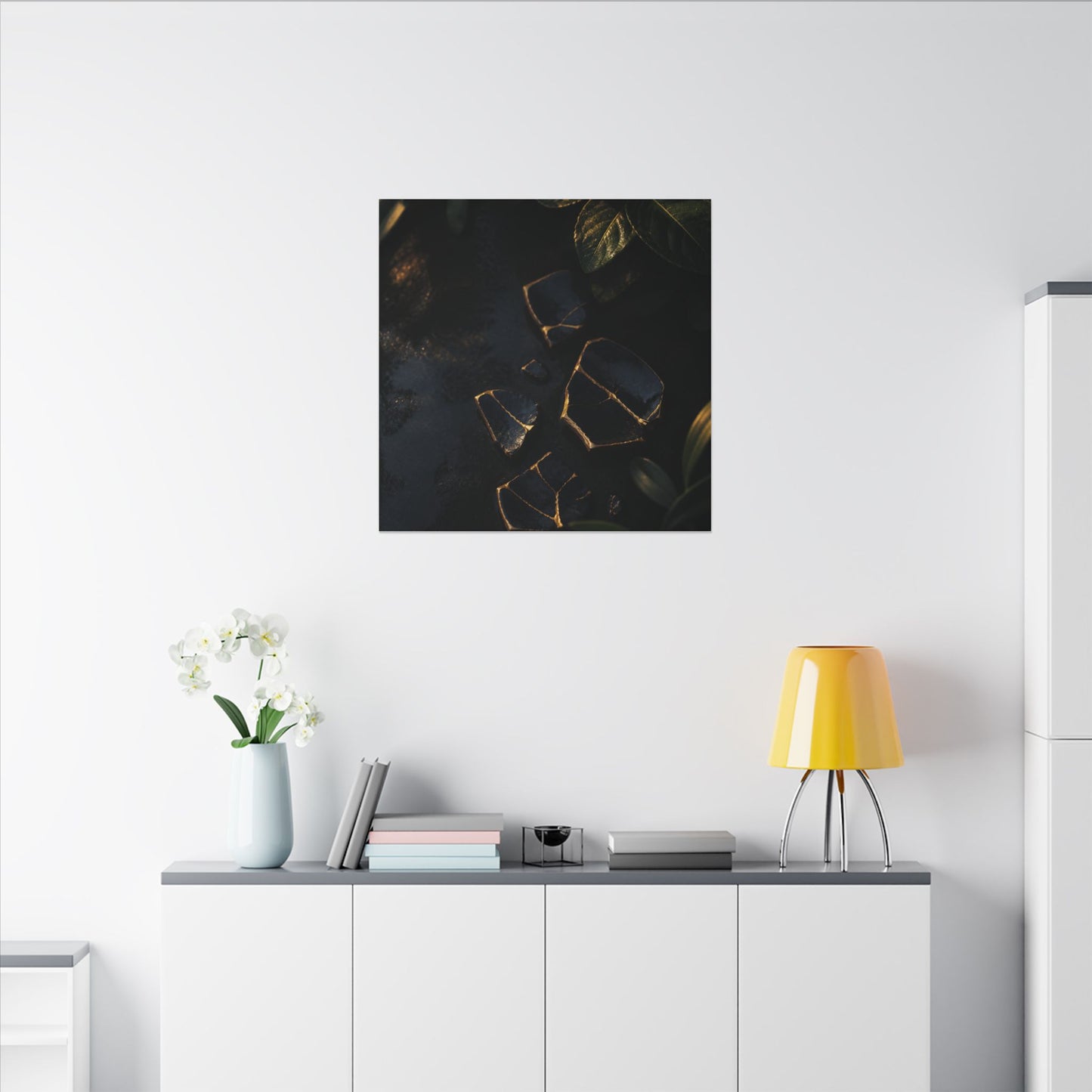 Summer Broken Pottery Moody Minimal Canvas Art | Atmospheric Decor