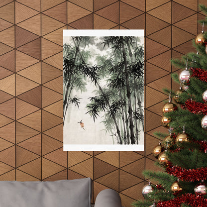 Bamboo Grove Sumi E Wall Art Print | Tranquil Zen Art
