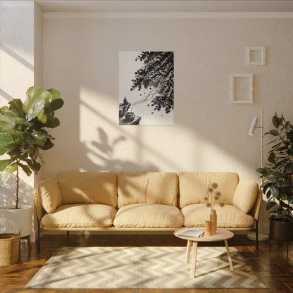 Serene Incense Smoke Canvas Art - Ukiyo E Inspired Zen