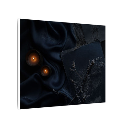 Candlelight Silk Drape Canvas Art - Dark Japandi Kanso