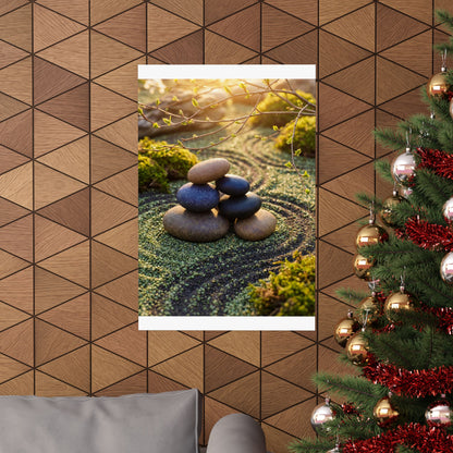 River Stones Spring Wall Art Print | Zen Contemplative Design