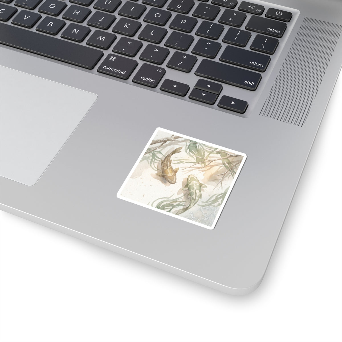 Winter Koi Pond Watercolor Sticker | Neutral Decor