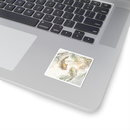 Winter Koi Pond Watercolor Sticker | Neutral Decor