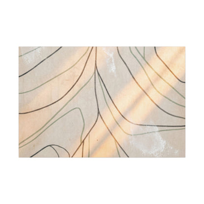 Shoji Screen Minimal Line Canvas Art | Warm Japandi Art Art Print