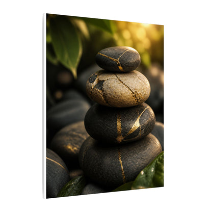 Summer River Stones Broken Beauty Canvas Art | Healing Decor