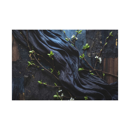 Spring Silk Drape Dark Texture Canvas Art | Atmospheric Decor
