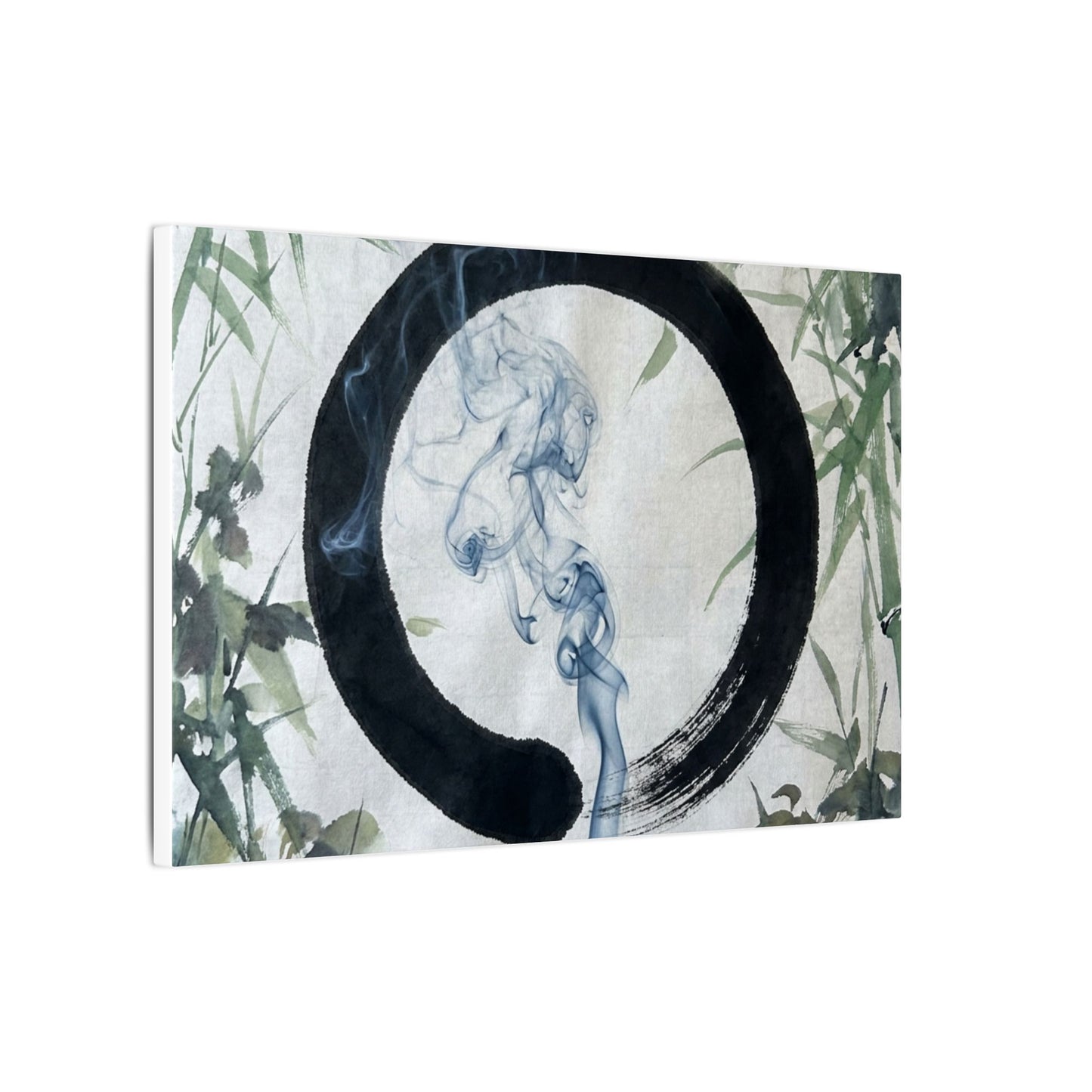 Zen Incense Smoke in Moonlight | Enso Canvas Art