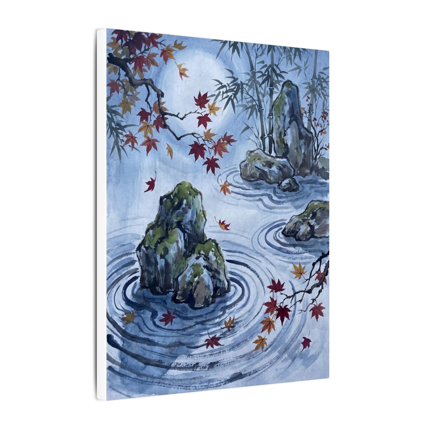 Rock Garden Autumn Canvas Art | Zen Tranquil Design