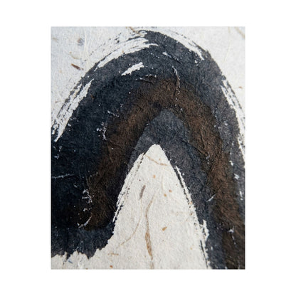 Ink Brushstroke Moody Minimal Wall Art Print | Atmospheric Dark Japandi Art