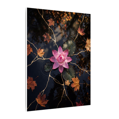 Ma Lotus Flower Canvas Art - Kintsugi Gold Vein