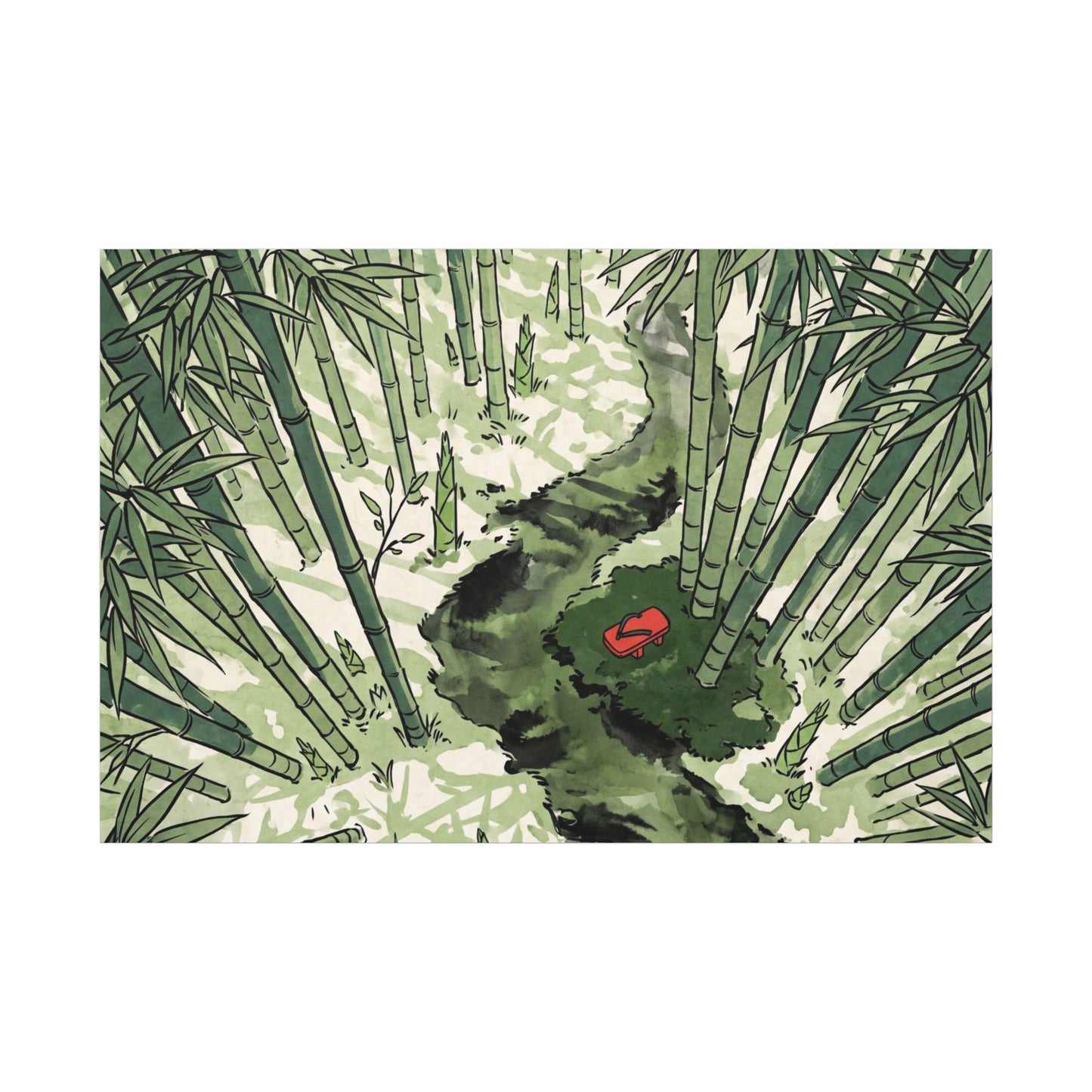 Peaceful Bamboo Grove Canvas Art - Ukiyo E Inspired Zen