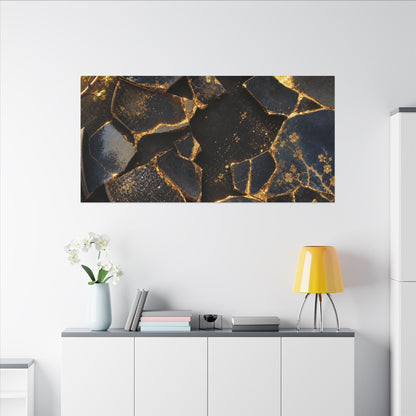 Golden Hour Broken Pottery Canvas Art - Kintsugi Ma