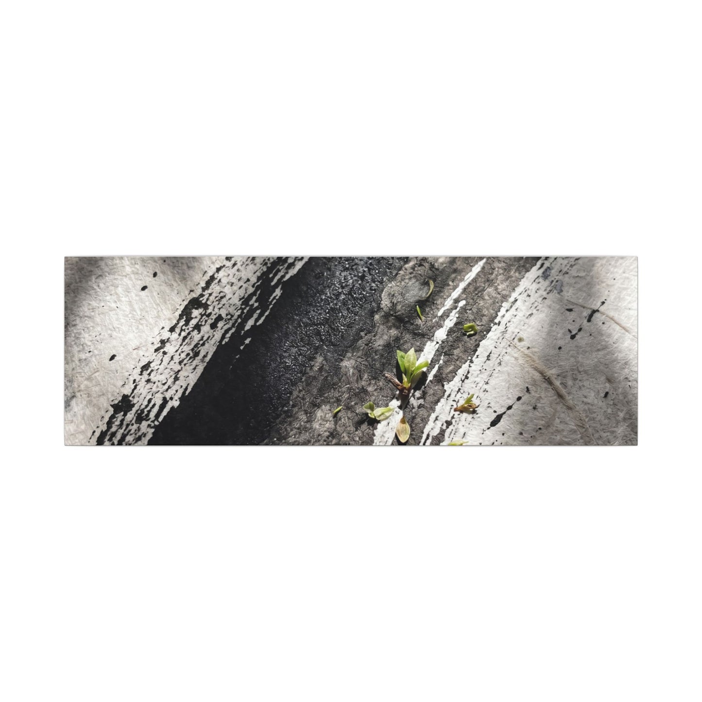 Ink Brushstroke Canvas Art | Spring Dark Japandi Moody Minimal Art