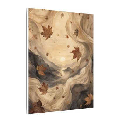 Autumn Silk Drape Watercolor Canvas Art | Earthy Decor