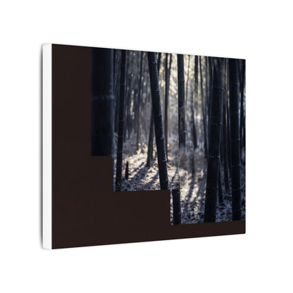 Bamboo Grove Canvas Art | Winter Dark Japandi Moody Minimal Art