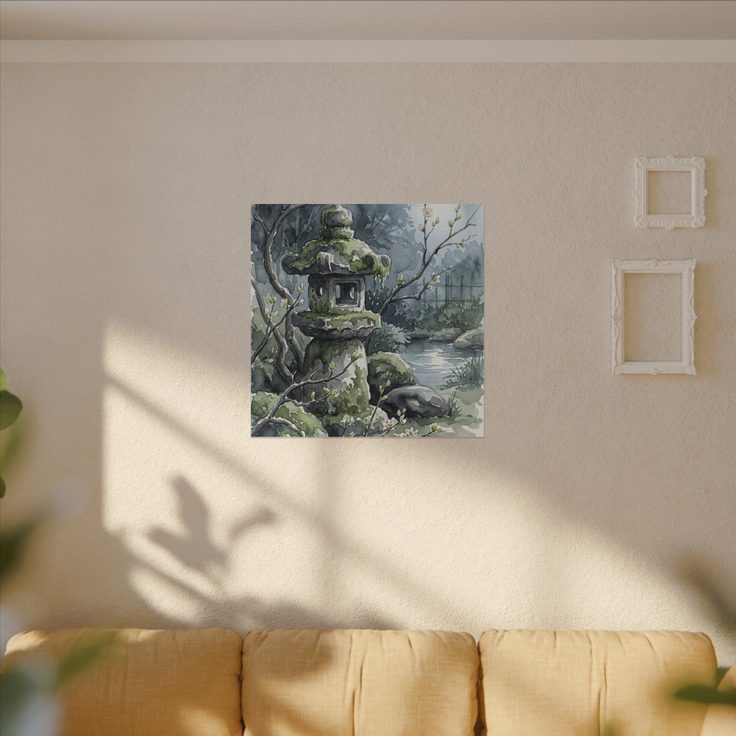 Moonlight Stone Lantern Canvas Art - Japandi Seijaku
