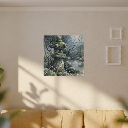 Moonlight Stone Lantern Canvas Art - Japandi Seijaku