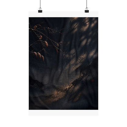Winter Silk Drape Charcoal Ink Wall Art Print | Sophisticated Decor