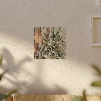 Japandi Paper Fold in Candlelight | Texture Canvas Art