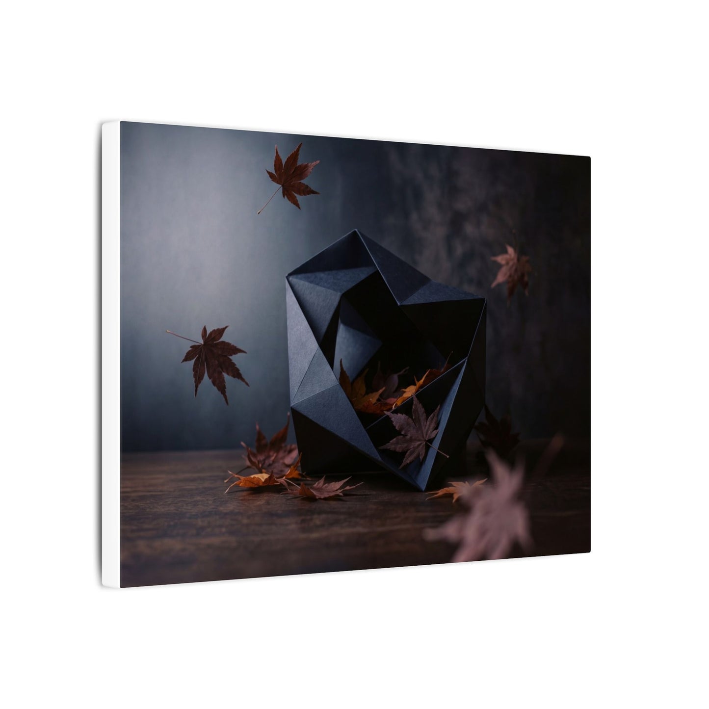 Dark Japandi Paper Fold in Dawn | Shadow Zen Canvas Art