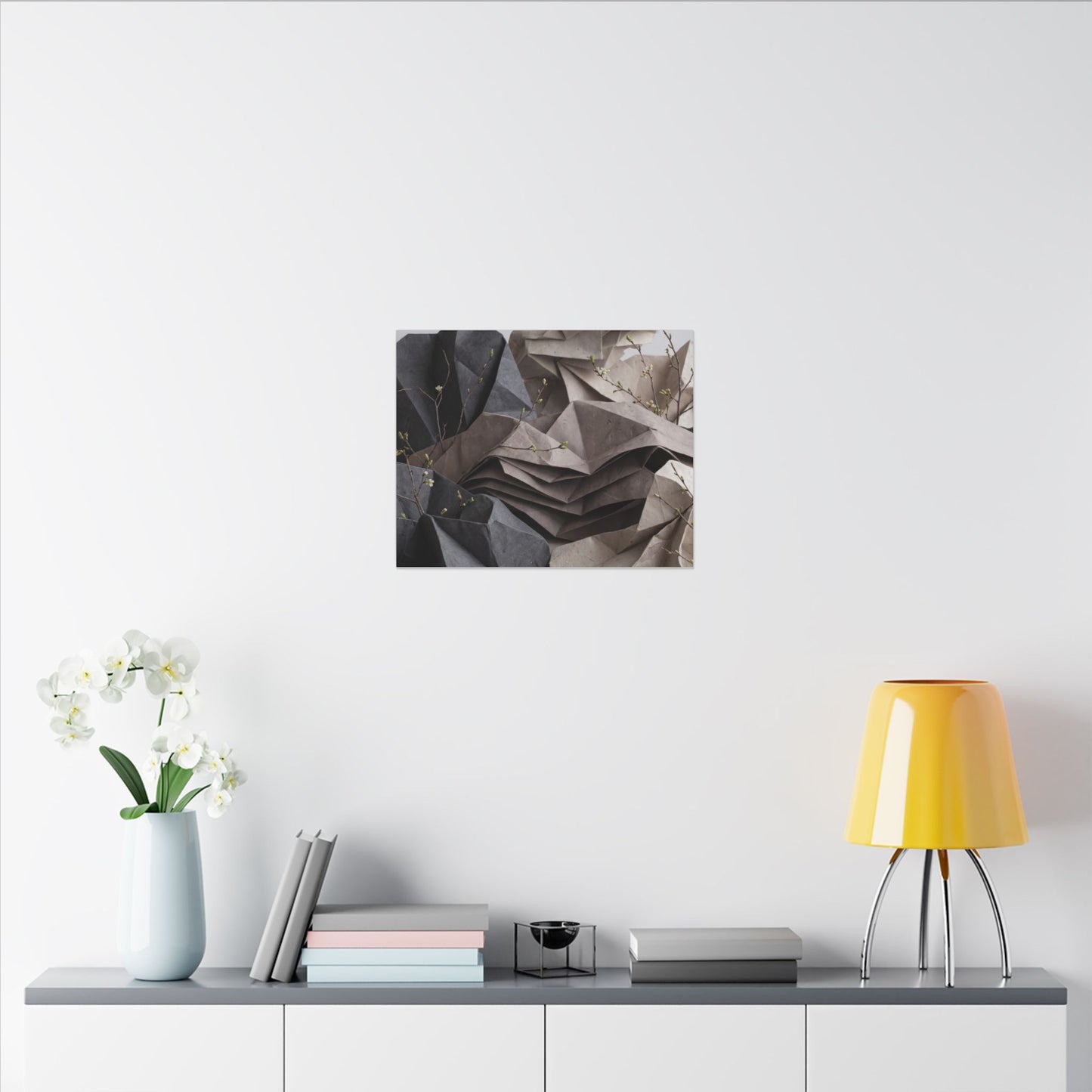 Neutral Paper Fold Canvas Art - Texture Japandi