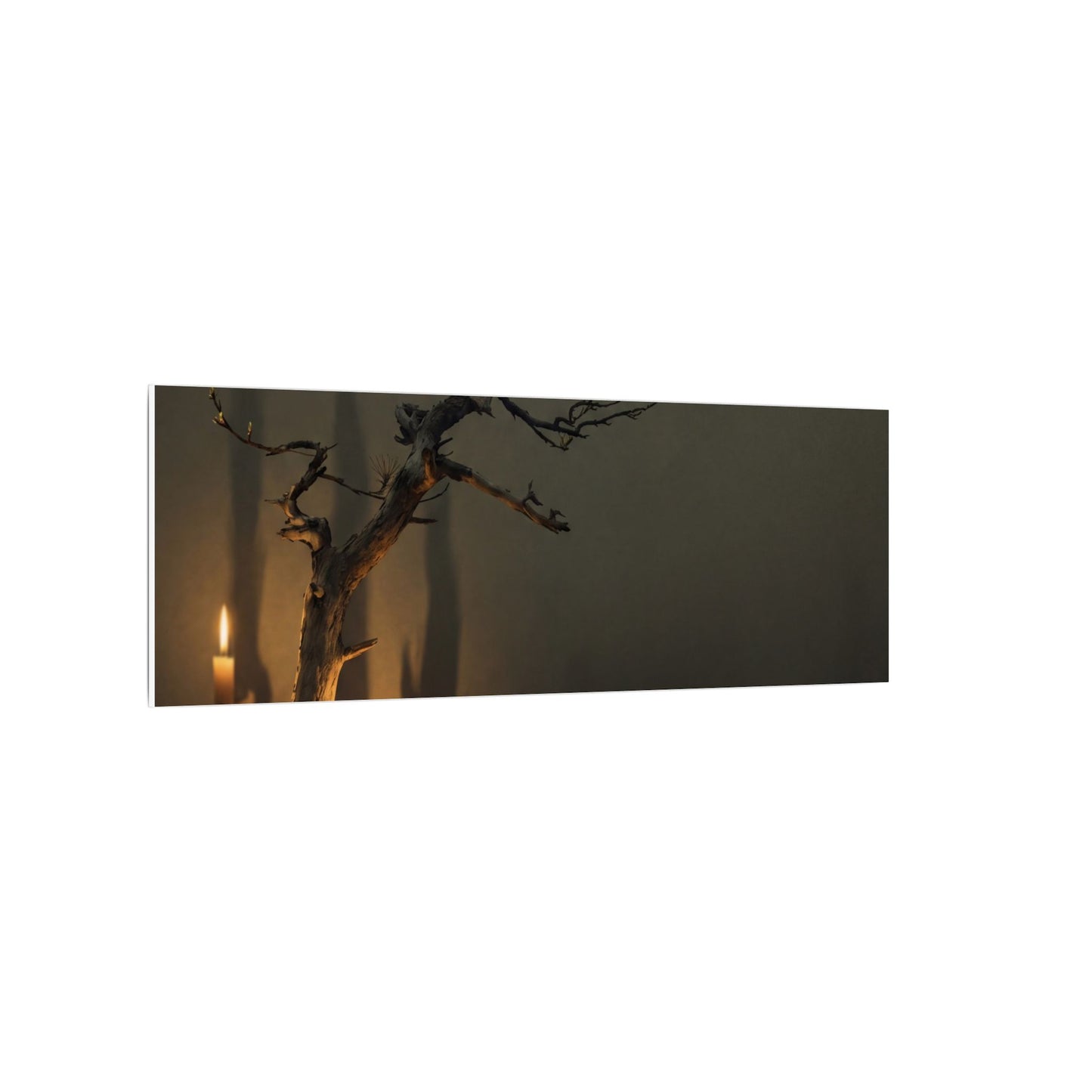 Ma Pine Tree Canvas Art - Dark Japandi Shadow Zen