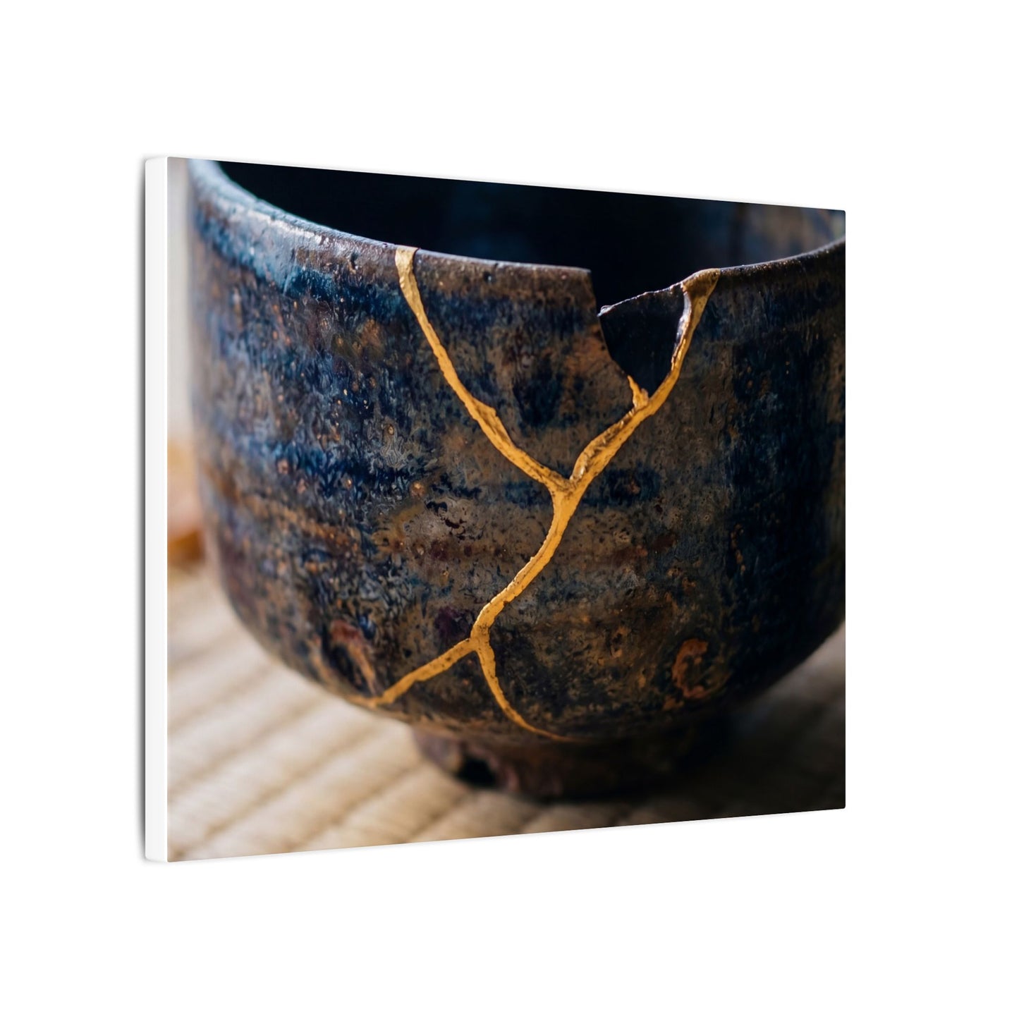 Tea Ceremony Autumn Canvas Art | Kintsugi Healing Design