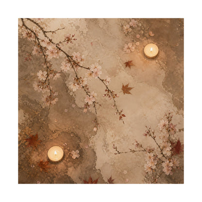 Cherry Blossom Autumn Wall Art Print | Japandi Cozy Design