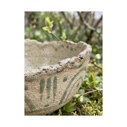 Ceramic Bowl Japanese Pattern Wall Art Print | Earthy Japandi Art