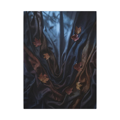 Silk Drape Canvas Art | Autumn Dark Japandi Moody Minimal Art
