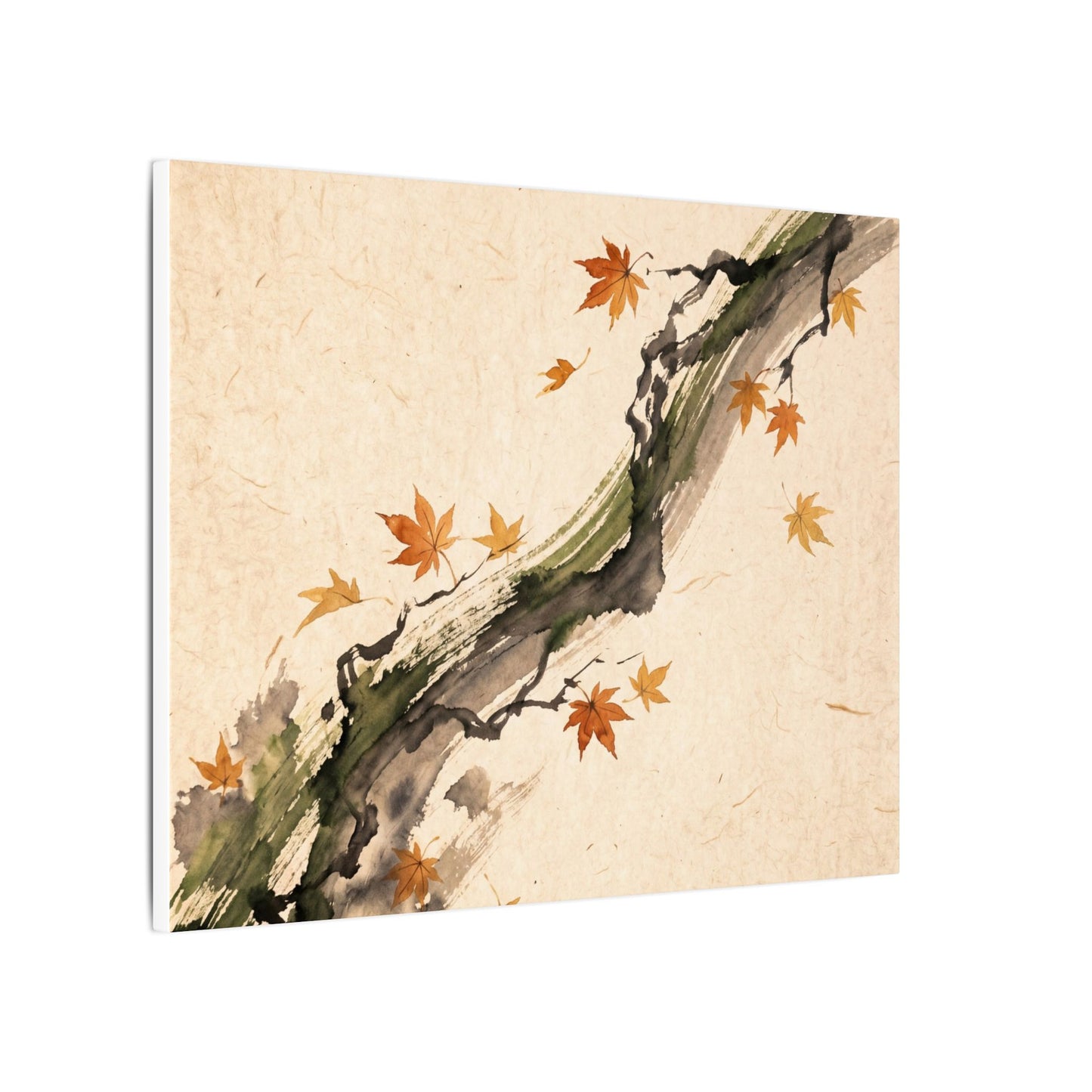 Ink Brushstroke Autumn Canvas Art | Zen Calm Design